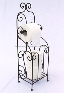 Porte-papier toilette industriel en fer sur pied, construit avec une robustesse exceptionnelle, parfait pour les maisons qui préfèrent des designs de salle de bain audacieux - Product Image 6