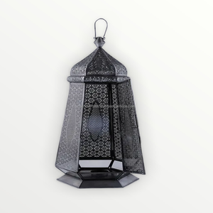 Bougie ultralégère marocain en métal découpé au Laser, artistique, fait à la main, avec verre bleu ciel, nouveauté - Product Image 4