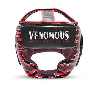Protector de Cabeza de Boxeo Venomous, Diseño de Tigre Rojo y Negro, Cuero, Equipo de Protección para Adultos Unisex, Protección Facial Completa - Product Image 2