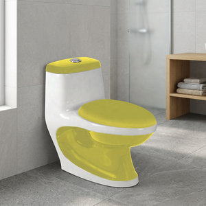 WC monobloc en céramique gris moderne à siphon intégré, à poser au sol, pour installations de salle de bain haut de gamme - Product Image 6