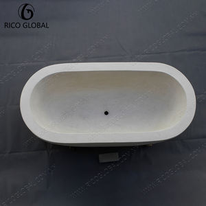 Bañera Ovalada Independiente de Mármol Blanco, Colección de Bañeras de Lujo - Product Image 2