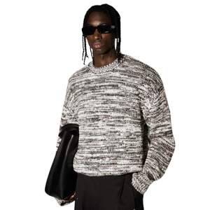 Men Mixed Yarn Knitted Crewneck Sweater White <b>Khaki</b> Long Sleeve Pullover Casual Winter <b>Top</b> Soft Textured Knitwear - Product Image 6