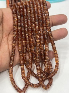 Cuentas de Piedras Preciosas de Alta Calidad para la Elaboración de Joyería, 17 Pulgadas, Granate Hessonita Natural, Forma de Neumático Heishi Lisa, Tamaño 6-7 mm - Product Image 4