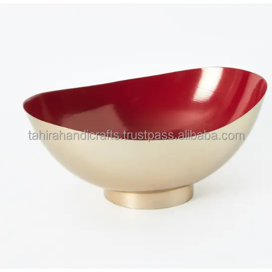 Inner Enamel Color Gold bowl for decorate centerpiece fruit bowl