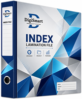 Dossier à levier DigiSmart Index Lamination A6 en carton, classeur à anneaux opaque, organiseur de documents, carte perforée à tirette