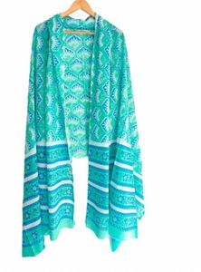 Dupatta de Algodón Mulmul Natural de Alta Calidad con Patrón Geométrico, Suave al Tacto, Larga, Informal, para Fiestas y Uso Diario - Product Image 3