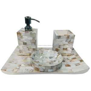 Ensemble d'accessoires de salle de bain de luxe moderne en nacre de haute qualité, personnalisé, sept pièces, pour la maison, l'hôtel, le restaurant - Product Image 2