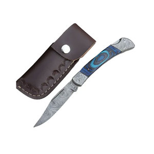 Damascus Steel Folding Knife Handmade Durable Patterned Steel Pocket Design Outdoor <b>Camping</b> Hiking Fishing Travel Utility <b>Tool</b> - Product Image 2