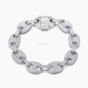Luxury 12MM Wide 925 Sterling <b>Silver</b> Moissanite Cuban Link <b>Bracelet</b> Hip Hop Design Jewelry <b>for</b> Wholesale Export Buyers - Product Image 5