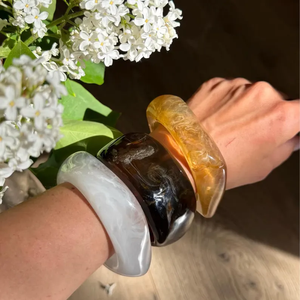 Vintage Thick Chunky Carved Resin <b>Bangle</b> <b>Bracelet</b> Trendy Multi-colors Customized Size Unisex Christian BY AFZA ENTERPRISES - Product Image 2