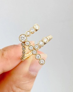 A to Z Alphabetical Word Diamond <b>Ring</b> Lab Grown Diamond Bezel Set Letter <b>Name</b> Engagement <b>Ring</b> 14k Birthday & Graduation Gift - Product Image 1