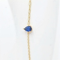 Collier tendance pour femme en laiton plaqué or 14 carats avec pendentif goutte d'eau en cristal CZ à 4 couches, chaîne gourmette, idéal pour les soirées – Nouvelle collection