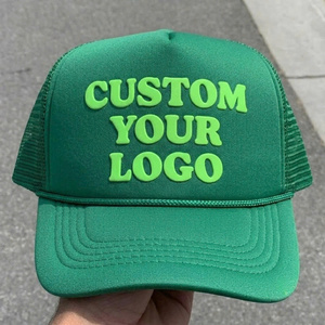 Casquette Trucker 5 Panneaux en Polyester en Gros avec Visière Courbée et Logo Imprimé en Relief de Qualité pour Événements Sportifs et Fêtes - Product Image 1