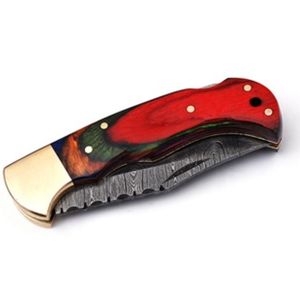 Custom Pocket Folding Knives Damascus Pattern <b>Steel</b> Blade Handmade Bone Handle Polished Metal Bolster for <b>Outdoor</b> Hunting - Product Image 6