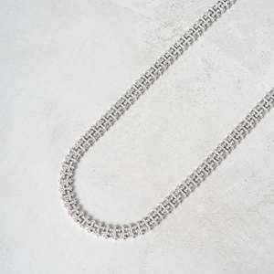 Luxury 925 Silver Rhodium Plated <b>Statement</b> <b>Necklace</b> Brilliant Cut Prong Setting Tennis Chain Hiphop Fine - Product Image 2