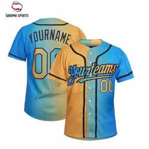 Maillot de baseball vierge en polyester 100 % pour sublimation, respirant et anti-transpiration, avec boutons – Vente en gros - Product Image 1