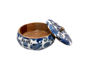 Casserole en bois avec couvercle et poignée en bois, design classique, écologique, passe au lave-vaisselle, diamètre 20 cm, extérieur poli - Product Image 1