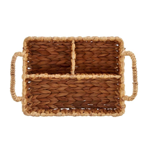 Organisateur multi-usages couleur naturelle, panier en jacinthe d'eau avec poignée, rangement durable de style bohème pour la décoration intérieure, fabriqué au Vietnam - Product Image 4