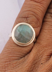 Handmade 925 Sterling <b>Silver</b> Amethyst <b>Solitaire</b> <b>Ring</b> Wholesale Raw Faceted Blue Flash Gemstone Classic Party <b>Ring</b> Supplier - Product Image 2
