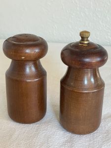 Traditional Wooden Salt And <b>Pepper</b> Shaker Combo Designed For Long Lasting Tabletop Seasoning Experience - Product Image 1