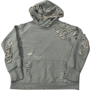 Sudadera con Capucha Oversize de Algodón Grueso con Efecto Desgastado y Transpirable, Ecológica, con Logo Personalizado, Estilo Urbano, para Mujer - ¡Gran Venta! - Product Image 1
