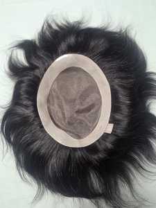 Prothèse capillaire en cheveux indiens Remy lisses, densité 130%, base en dentelle mono, raie centrale, nœuds invisibles, texture 8mm - Product Image 4