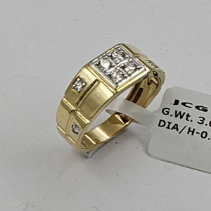Anillo de Oro de 14K Premium para Caballero con Diamante Natural de Corte Brillante Redondo de 0.40Ct, Certificado IGI, Chapado en Rodio, Moderno para Uso Profesional - Product Image 1