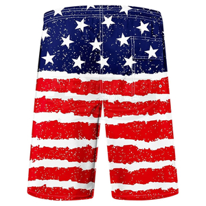 Shorts de bain unisexes à séchage rapide, sublimés, style hawaïen, couleur unie, taille élastique, respirants, en polyester/coton tricoté - Product Image 3