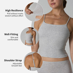Camiseta Deportiva Corta sin Mangas para Mujer con Sujetador Incorporado, Tejido Elástico Transpirable para Yoga, Gimnasio y Fitness - Product Image 5