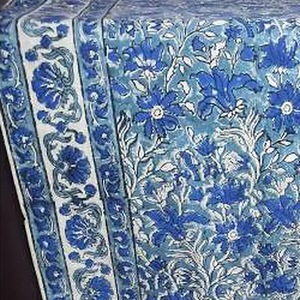 Ridhi Blue Floral Block Print Cotton Modern Eco-Friendly Washable <b>Table</b> <b>Runner</b> <b>Dining</b> <b>Table</b> Decor Thanksgiving Christmas Holiday - Product Image 4