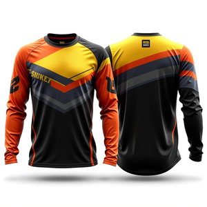 Jersey de Ciclismo de Manga Larga para Hombre, Transpirable, de Secado Rápido, Cortavientos, para Descenso, Motocross y Ciclismo de Montaña - Product Image 1