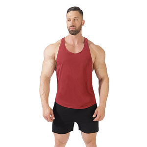 Débardeur de sport pour homme en tissu tricoté 240g, couleur unie, été, sans manches, écologique, séchage rapide, respirant, coton - Product Image 1