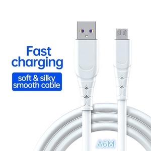 สายดาต้า <span class=keywords><strong>A6M</strong></span> 1.2 เมตร แบบนิ่ม TPE หัว Micro USB รองรับการชาร์จเร็ว 3A สำหรับโทรศัพท์ Android V8  ทนทานเป็นพิเศษ ใช้ได้กับคอมพิวเตอร์ - Product Image 2