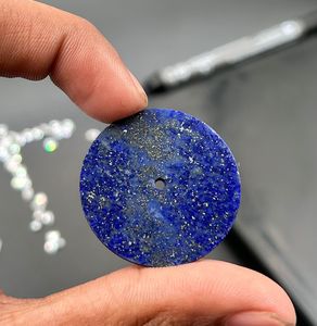 Esfera de Reloj de Lapislázuli Azul Natural de A K Gems, 31.50 mm, Redonda, Pulida por un Lado, Modelo ETH-1004 de Rajasthan - Product Image 4