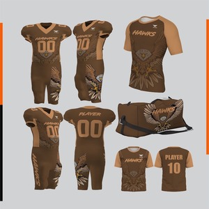Ensemble d'uniformes de football américain sublimés sur mesure, respirants, maillot et pantalon de football professionnels pour les jeunes et les hommes adultes - Product Image 1