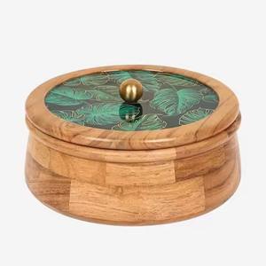 Boîte à chapati en bois durable avec couvercle pour la cuisine à domicile - Product Image 5