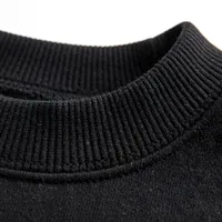 Sweat-shirt unisexe noir à col rond, manches longues, pull en molleton, haut décontracté uni, personnalisable, 100% coton, respirant pour l'hiver