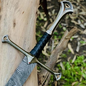 Épée viking polie à la main en acier Damas, réplique de style nordique médiéval pour collectionneur, cadeau de Saint-Valentin et de Noël pour lui - Product Image 5