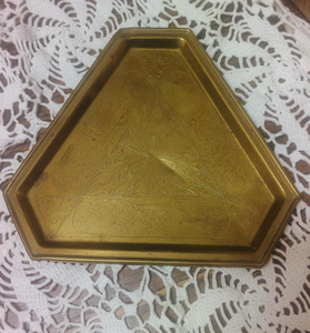 Plateau de service décoratif en laiton gravé et peint à la main pour fruits secs et sucreries, idéal pour les occasions spéciales, avec bordure artistique, compatible lave-vaisselle - Product Image 5