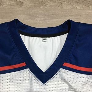 Uniformes d'équipe personnalisés maillot de football américain maille respirante col en V chemise à manches courtes conception imprimée commande en gros disponible - Product Image 5