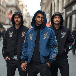 Chaqueta con capucha bordada para hombre, de algodón, informal, estilo urbano, con cremallera, cómoda, para exterior, suministro al por mayor OEM - Product Image 1