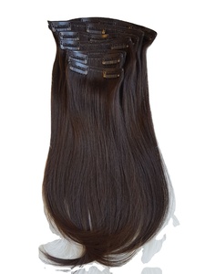 Extensions de cheveux humains Remy lisses à clips, double trame, cuticules alignées, haute qualité, prix de gros, directement de l'usine, OEM ODM - Product Image 3