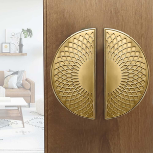 Manija Decorativa de Metal para Puerta en Forma de Media Luna, Diseño Semicircular Grande, Manija Larga de Metal para Puerta, Herraje Moderno Vintage para - Product Image 4