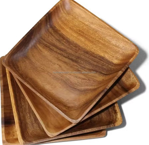 Plateau naturel rectangulaire carré rond en bois de haute qualité avec vernis brillant élevé - Product Image 1