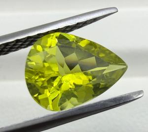 Pierre précieuse naturelle Chrysoberyl, taille poire, 7,30x9,80 mm, 2,00 carats, jaune vert vif, pierres Shamim pour la fabrication de bijoux - Product Image 3