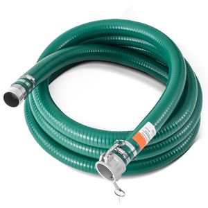 Tubo di Aspirazione Verde di Alta Qualità 2 x 20 Piedi con Connettori Camlock e Raccordi in Alluminio, Compatibile con Varie Pompe per Fognature - Product Image 1
