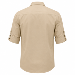 Chemise de pêche à manches longues pour homme, personnalisée avec logo imprimé par sublimation, protection solaire anti-UV UPF 50, séchage rapide, 100% polyester, boutonnée - Product Image 3