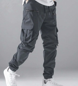 Pantalones Cargo para Hombre 2025 con Cierre, Bolsillos Laterales con Solapa, Cordón Ajustable en la Cintura, Pantalones Anchos Color Caqui, Pantalones Cargo Delgados para Regreso a Clases - Product Image 1