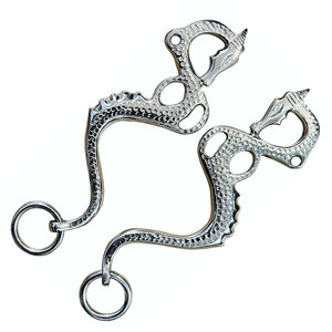 Hackamore Dragon Rainbow: Mejillas de Repuesto para Brida sin Frenteras, Multicolor, Acero Inoxidable Pulido Plateado, Hecho a Mano - Product Image 4
