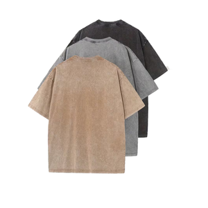 Top New Plain Blank Customized Logo Oversized Down Drop Shoulder T Shirt Heavyweight 100% Cotton Men's T-shirts Custom Logo - Product Image 2